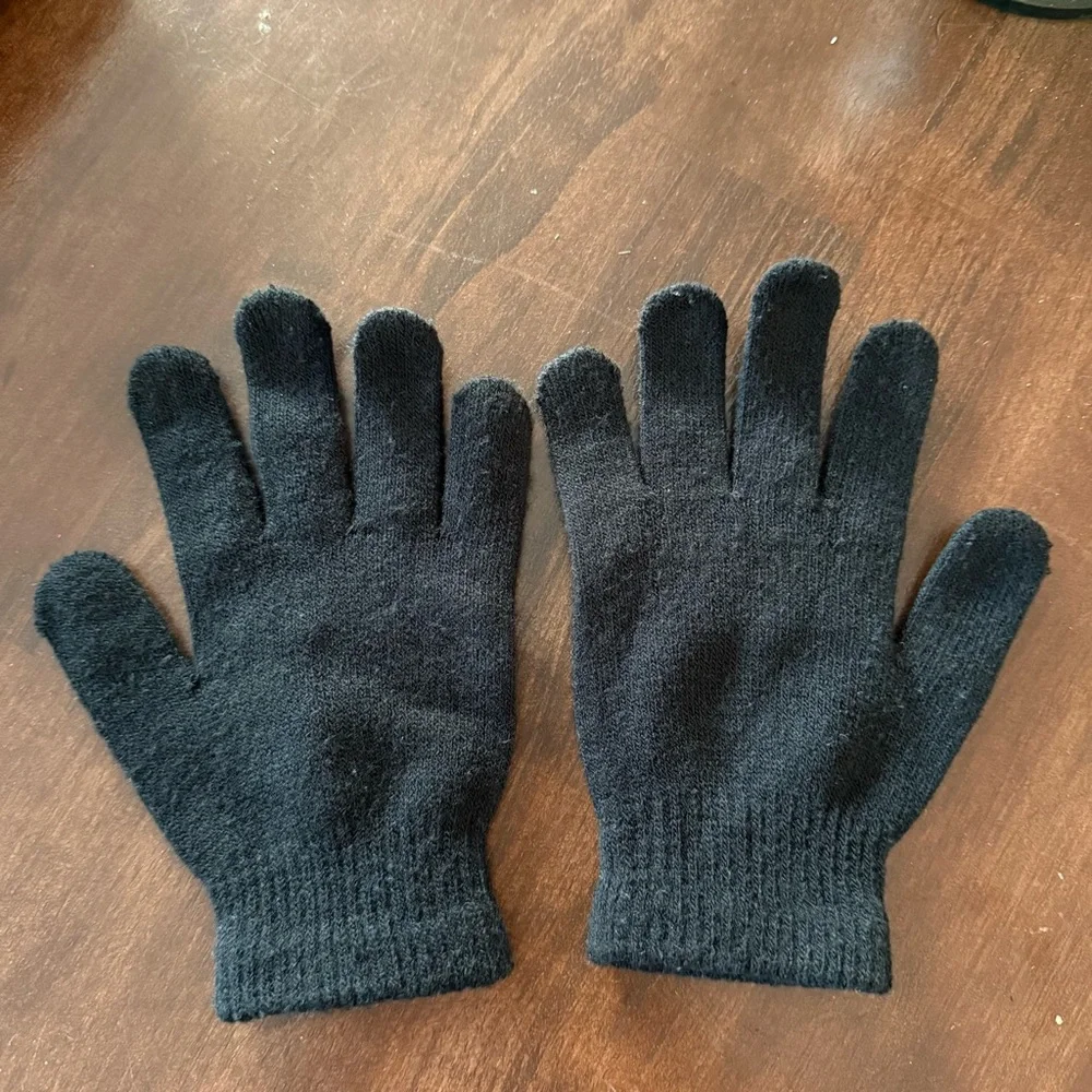 ❤️ Skeleton Print Black Gloves
